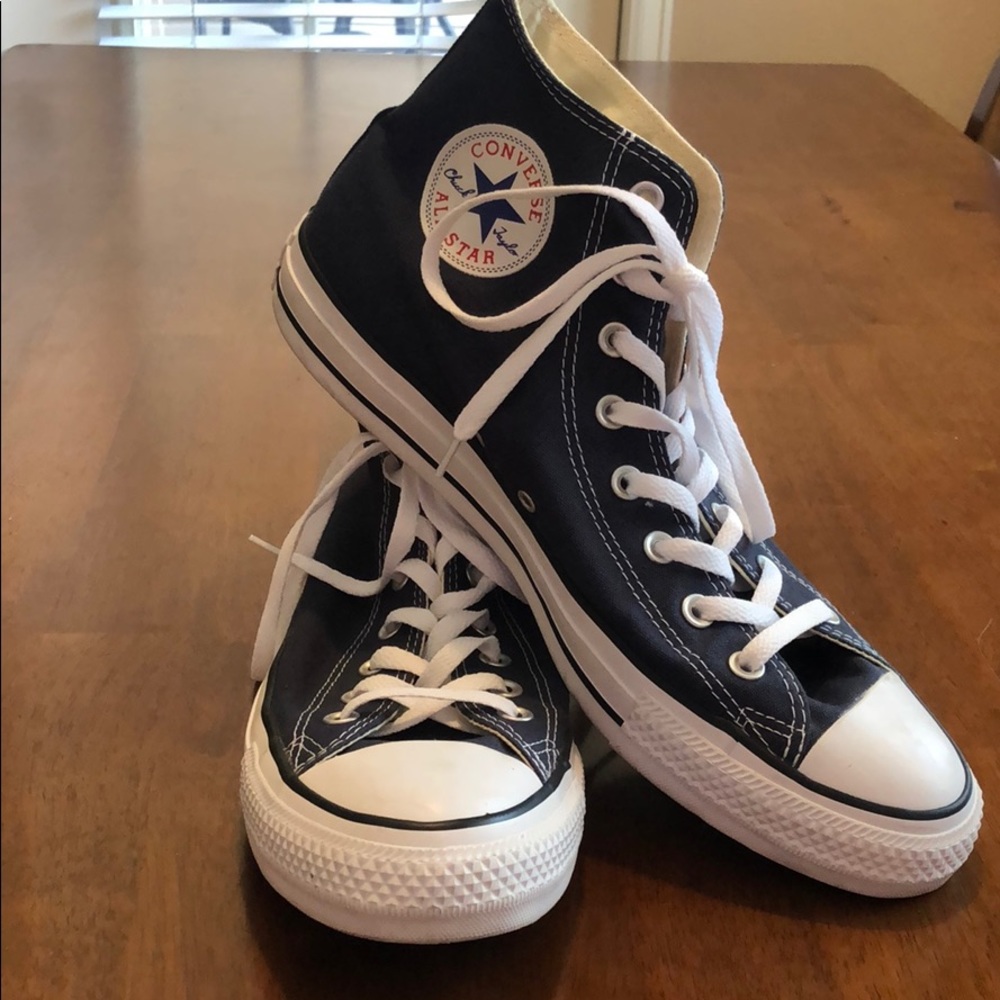 Navy Blue Converse High Top Chuck Taylors